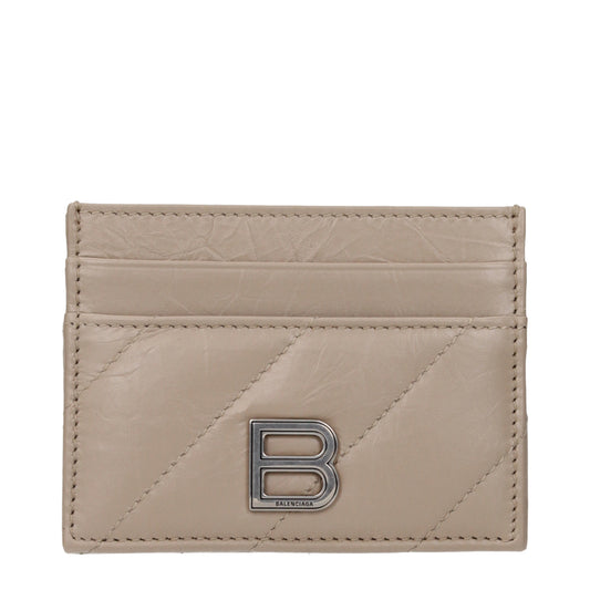 Balenciaga Document Holders Women Leather Beige/Taupe