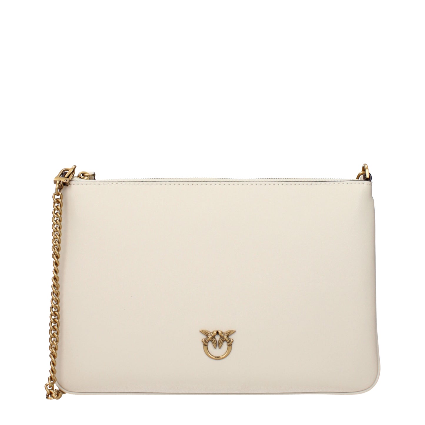 Pinko Crossbody Bags Women Leather Beige/White
