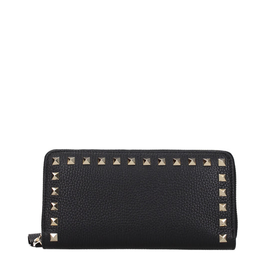 Valentino Garavani Wallets Women Leather Black