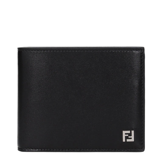 Fendi Wallets Men Leather Black
