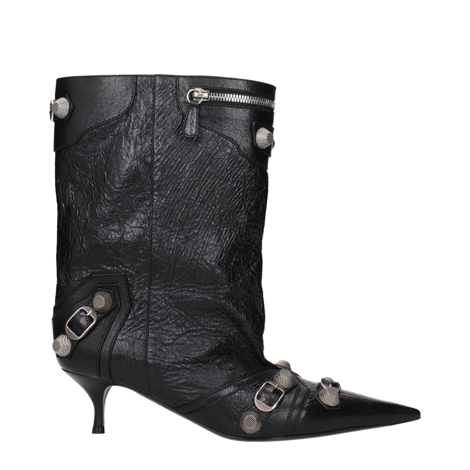Balenciaga Ankle Boots Women Leather Black