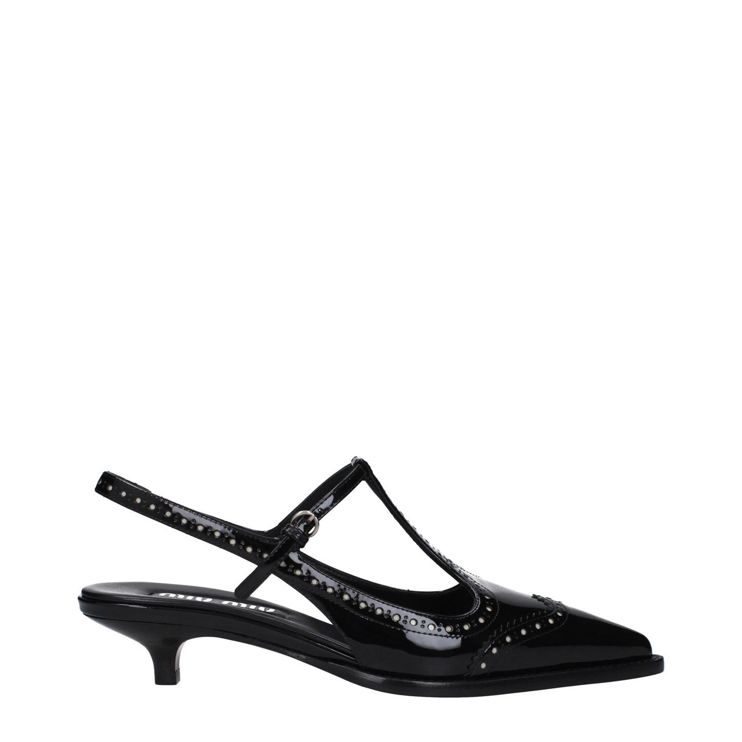 Miu Miu Sandals Women Leather Black/Ivory