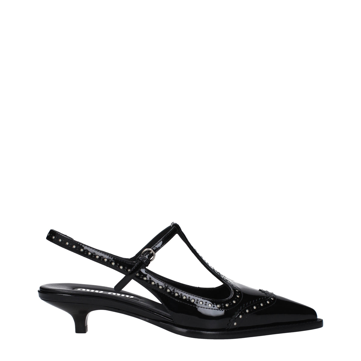 Miu Miu Sandals Women Leather Black/Ivory