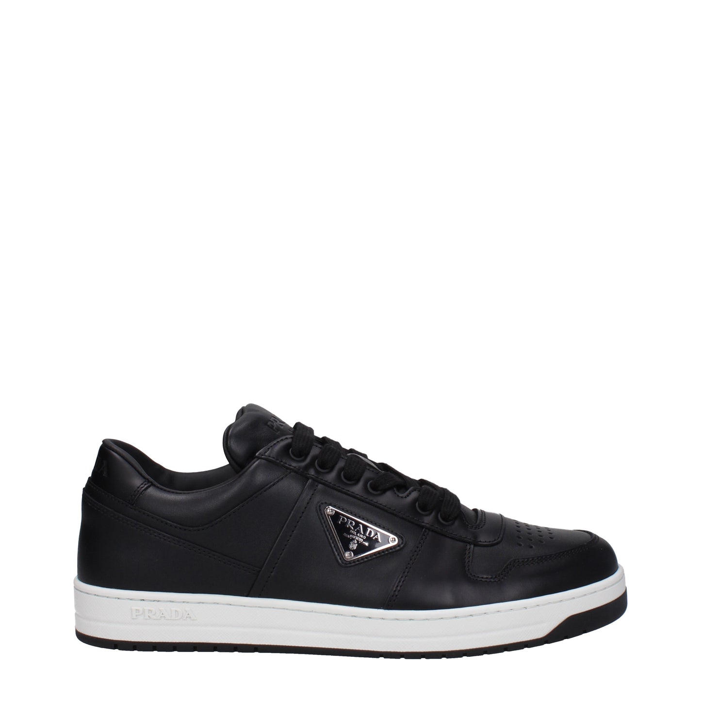 Prada Men's Sneakers in Leather Black/White