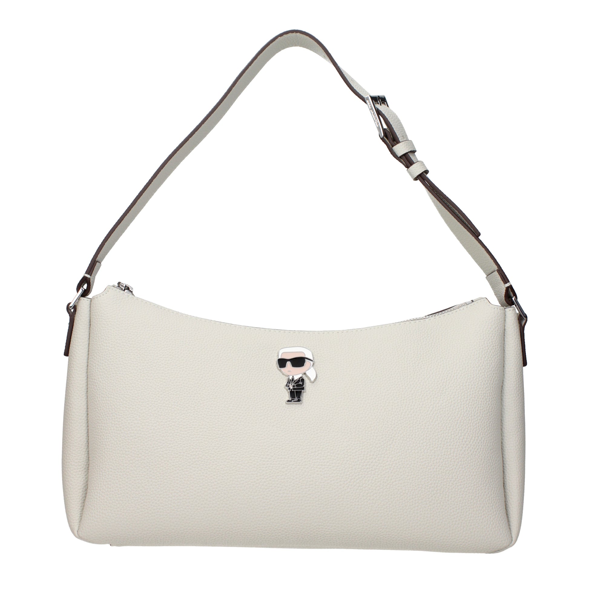 Karl Lagerfeld Shoulder Bags Women Leather Gray/Cement