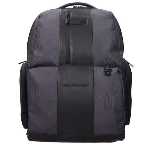 Piquadro Backpacks and Bumbags Men Recycled Nylon Gray/Black