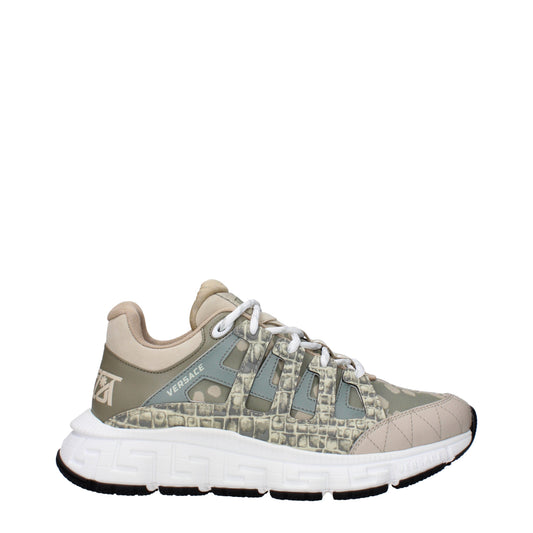 Versace Sneakers Men Fabric  Green/Taupe