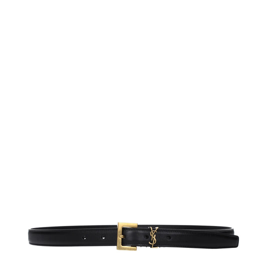 Saint Laurent Belts Women Leather Black