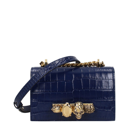 Alexander McQueen Crossbody Bags Women Leather Blue