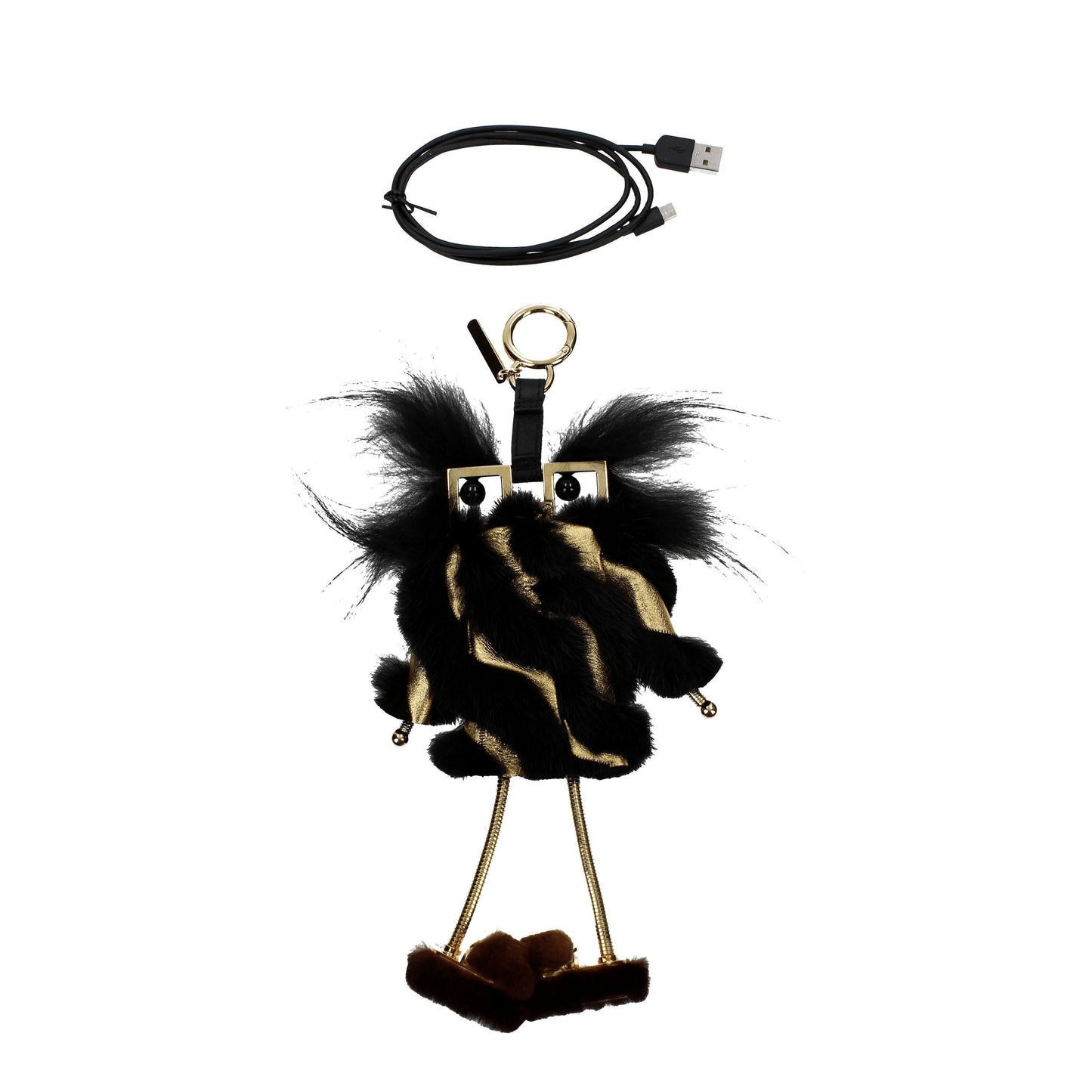 Fendi Keychain Women Fur  Black