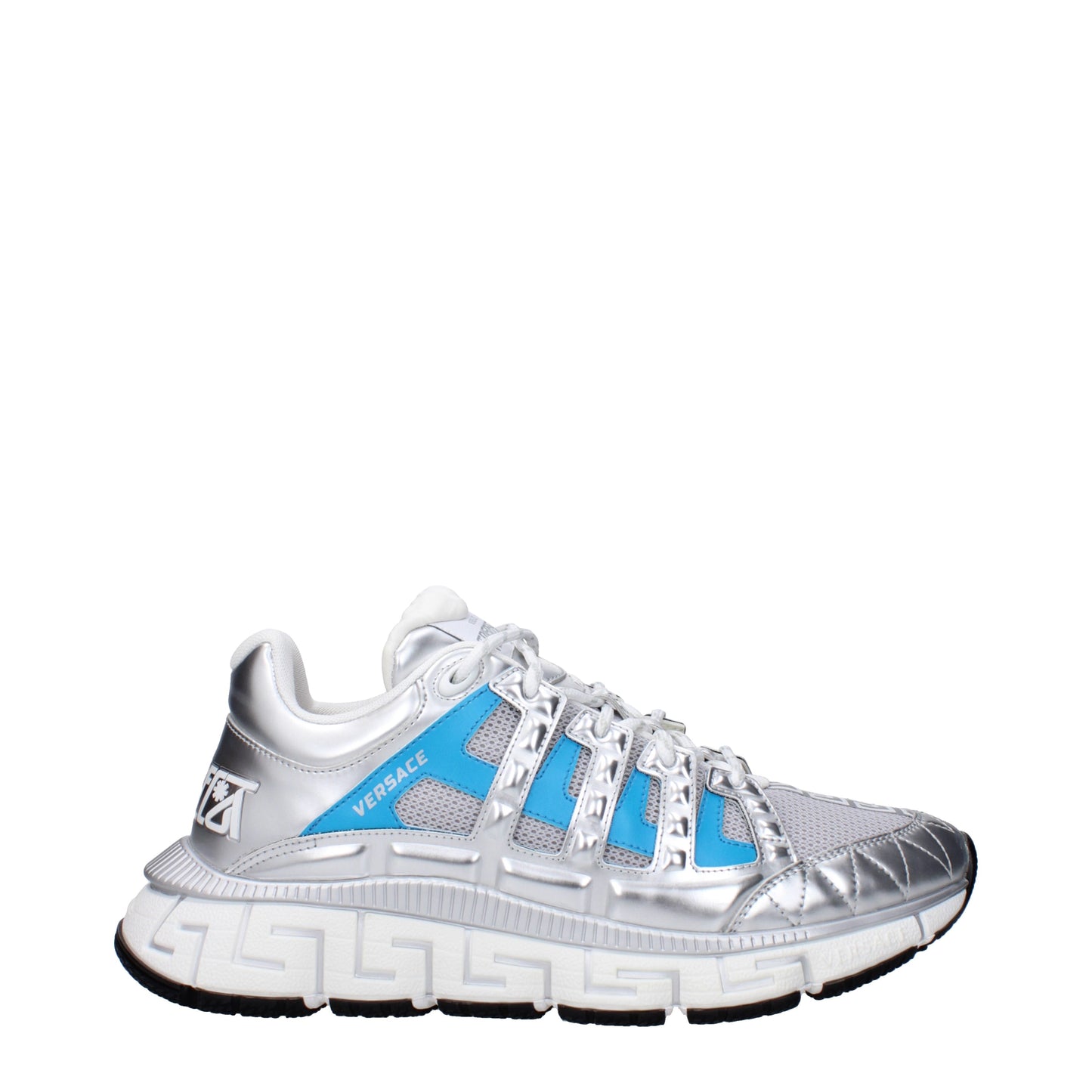 Versace Sneakers Men Fabric  Silver/Light Blue