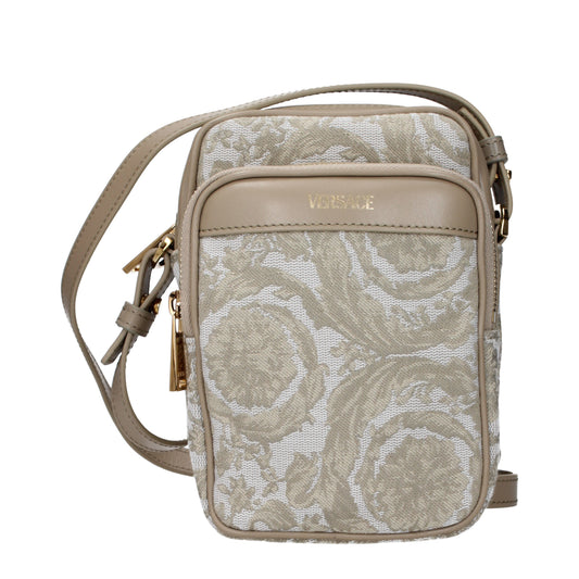 Versace Crossbody Bags Men Fabric  Beige/Beige