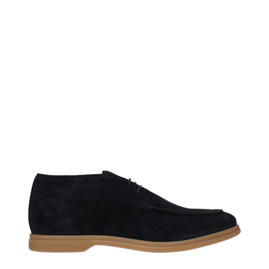 Eleventy Lace up and Monkstrap Men Suede Blue/Dark Blue