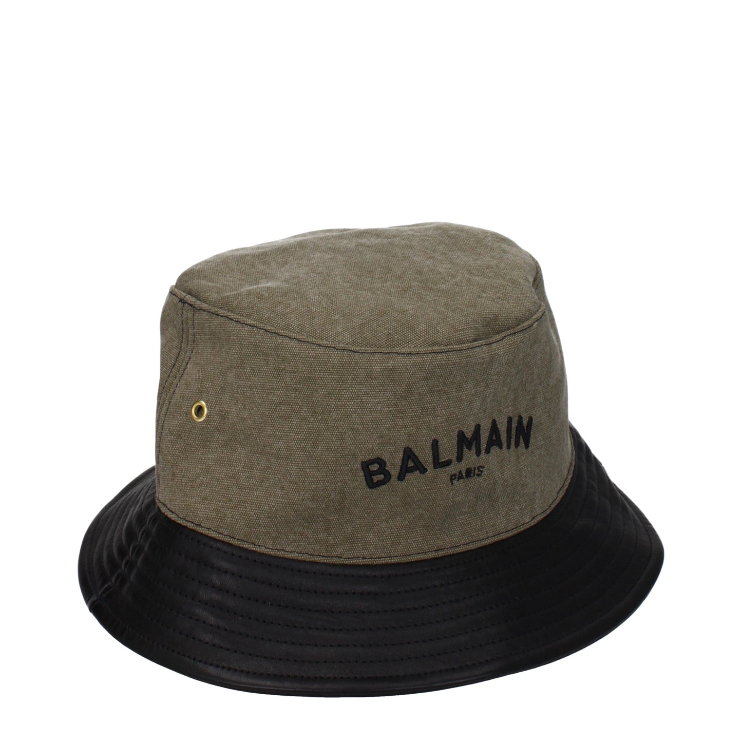 Balmain Hats Men Cotton Green/Black