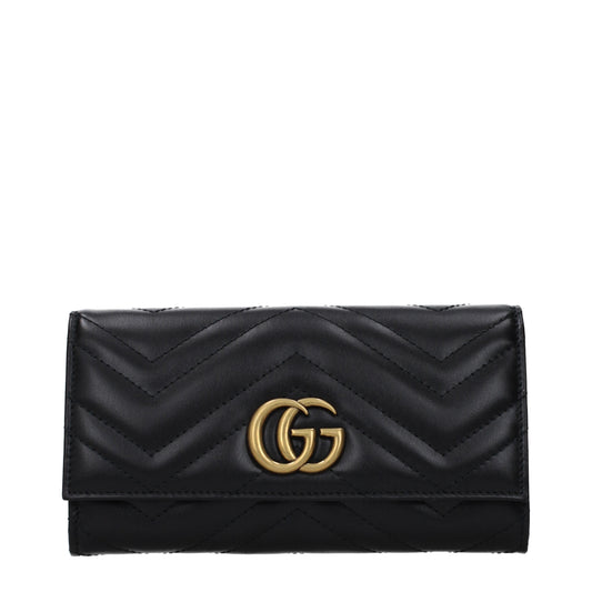 Gucci Wallets Women Leather Black