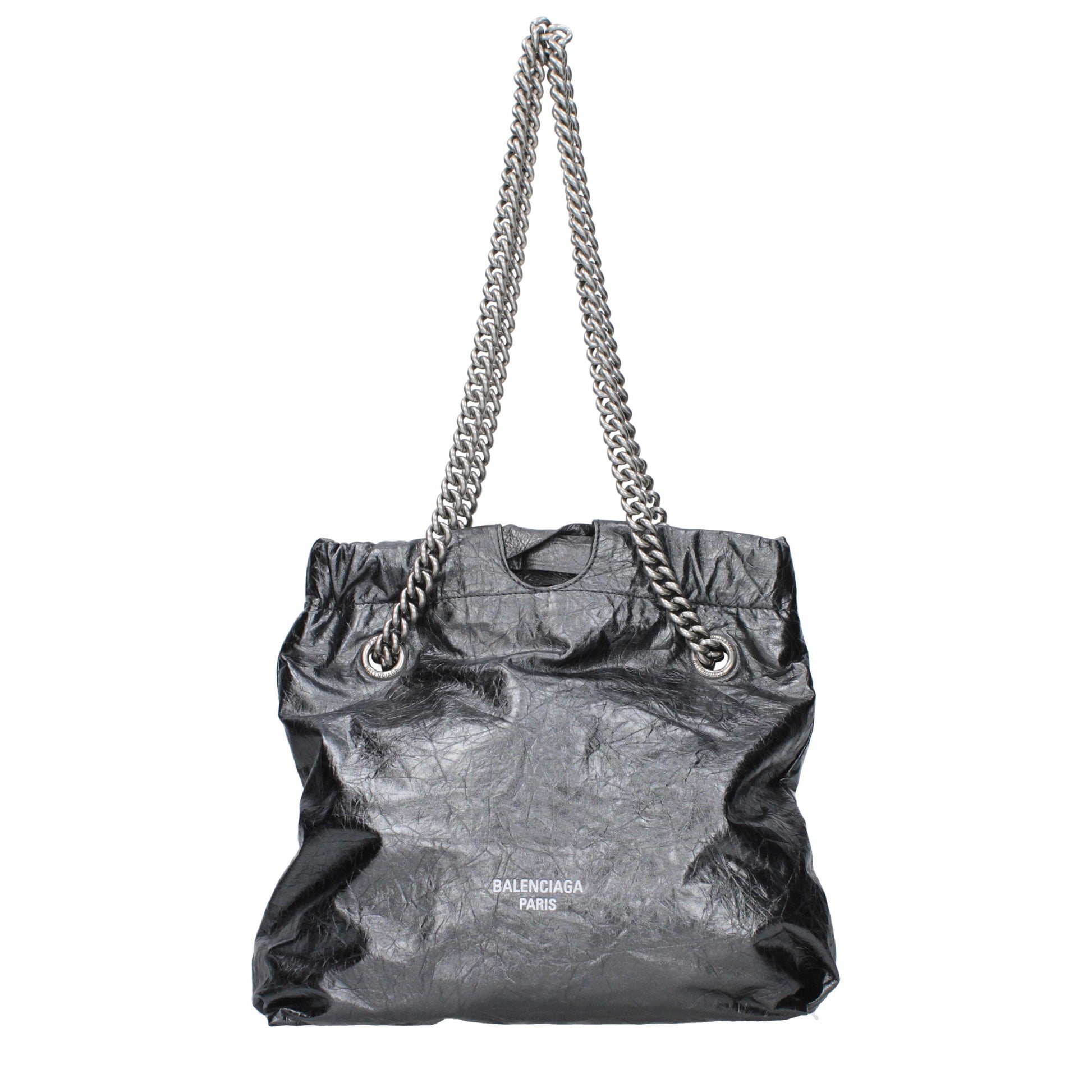 Balenciaga Shoulder Bags Women Leather Gray/Steel