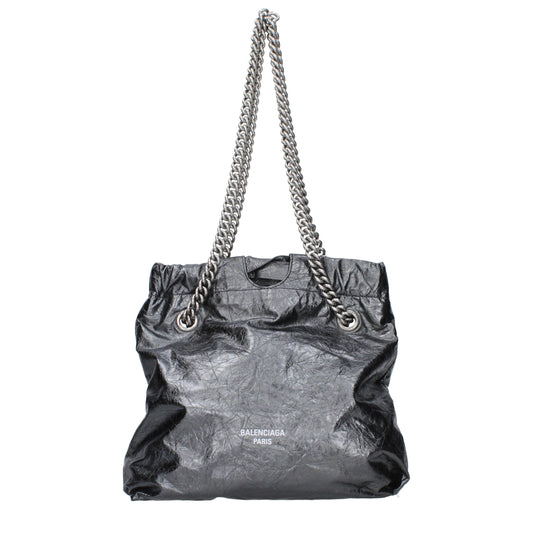 Balenciaga Shoulder Bags Women Leather Gray/Steel