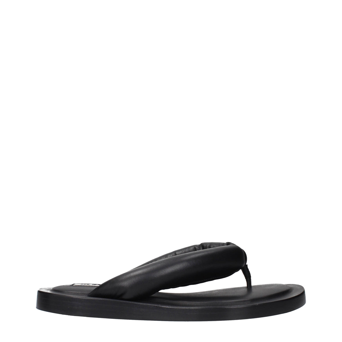 Jil Sander Flip Flops Women Leather Black