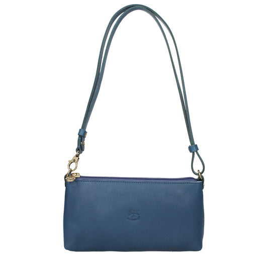 Il Bisonte Shoulder Bags Women Leather Blue/Denim