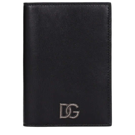 Dolce&Gabbana Document Holders Men Leather Black