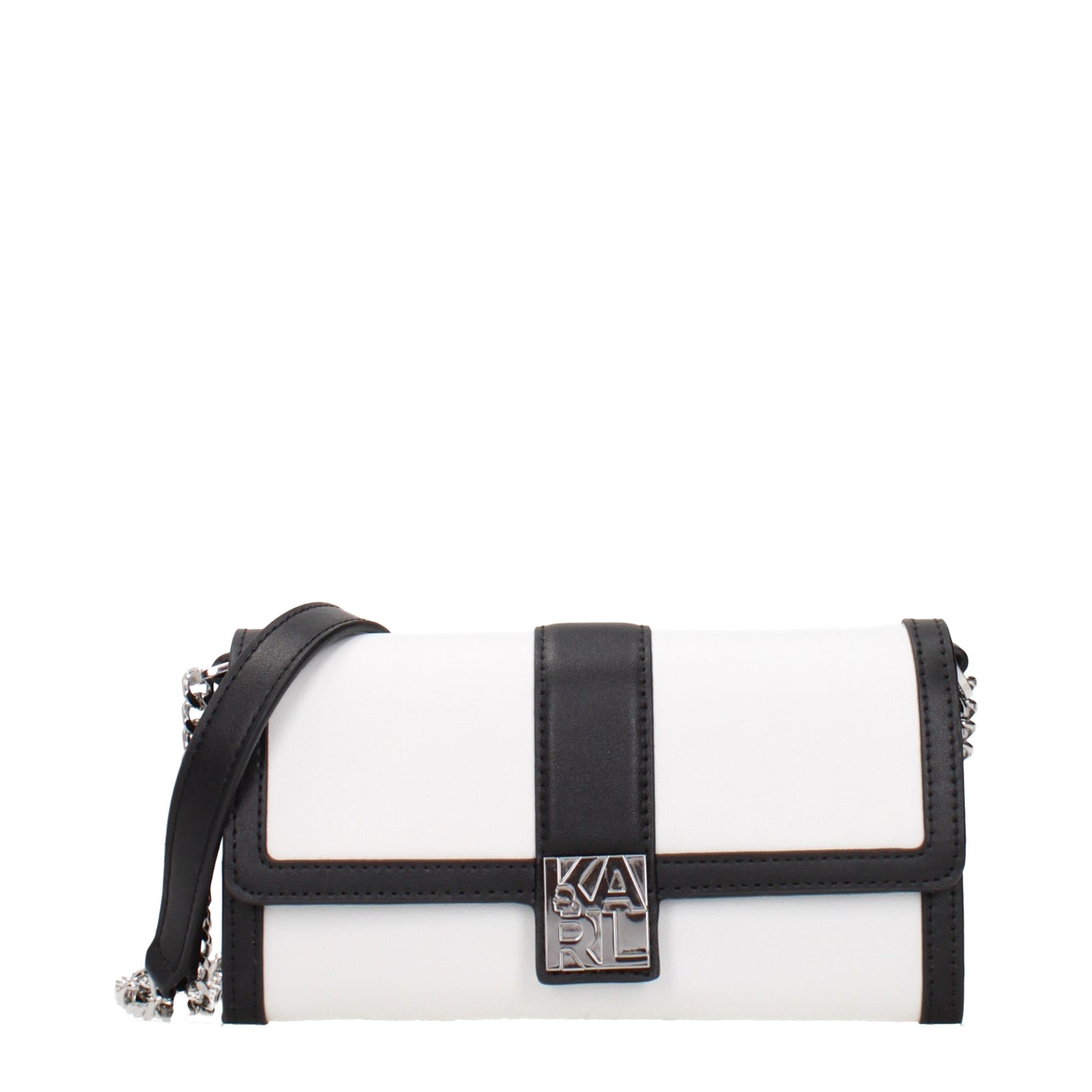 Karl Lagerfeld Clutches Women Leather White/Black
