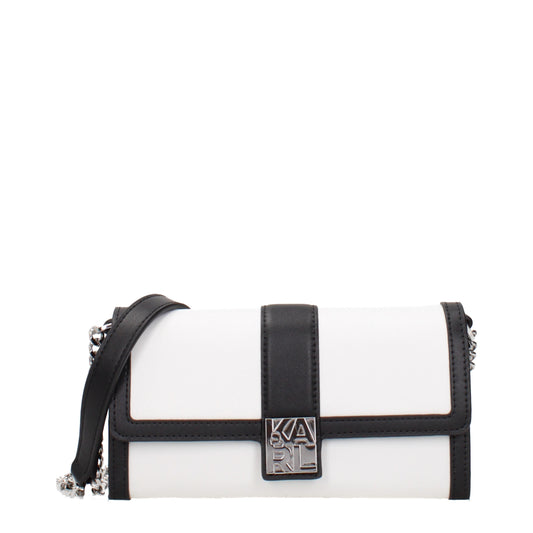 Karl Lagerfeld Clutches Women Leather White/Black