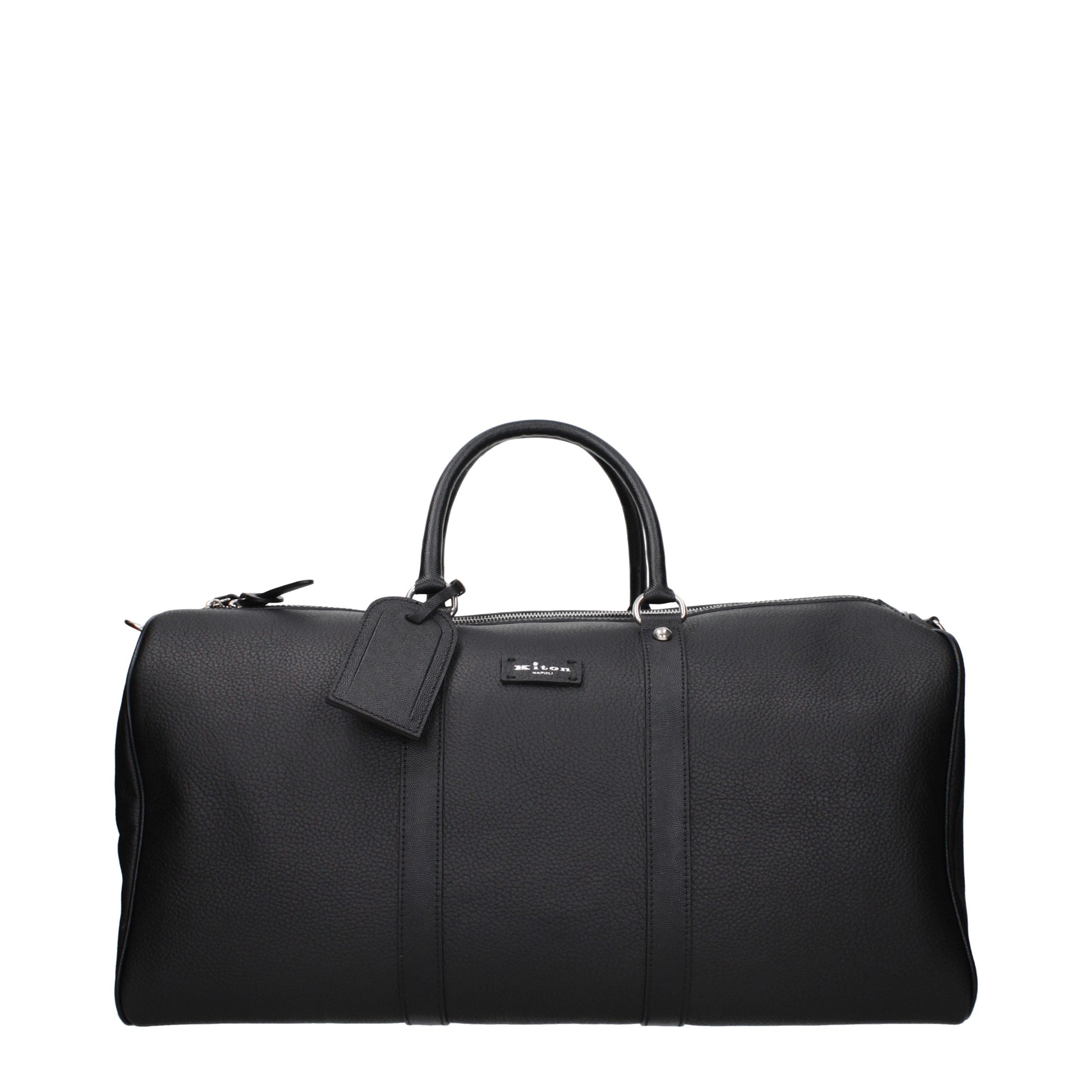 Kiton Travel Bags Men Leather Black