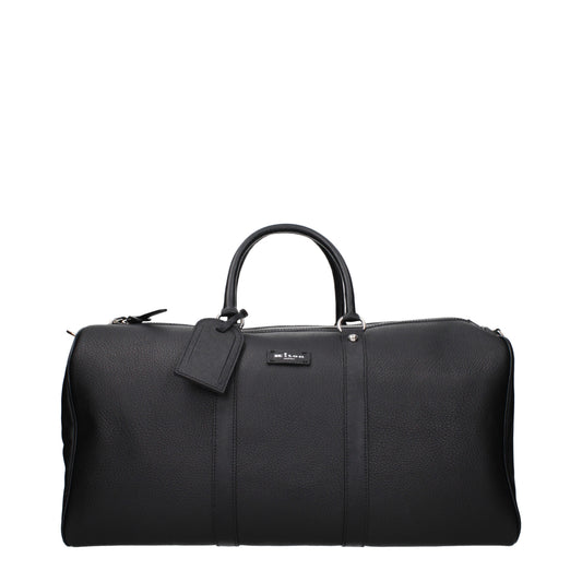 Kiton Travel Bags Men Leather Black