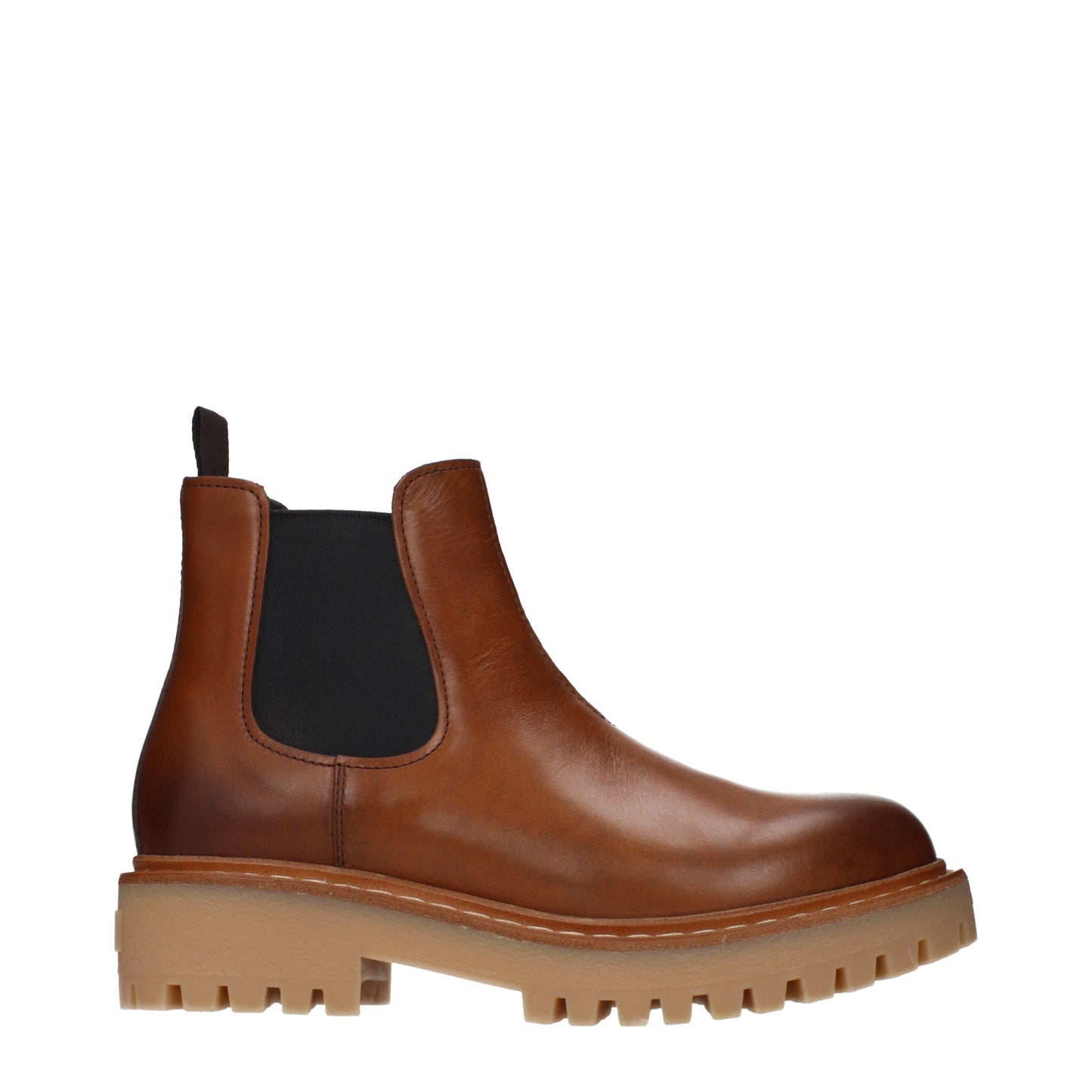 Prada Ankle Boots Men Leather Brown/Cognac