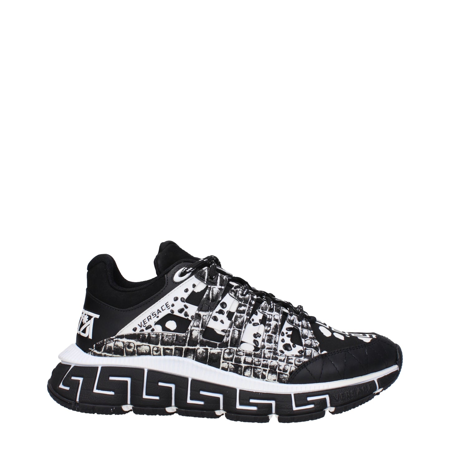 Versace Men's Sneakers in Fabric  Black/White