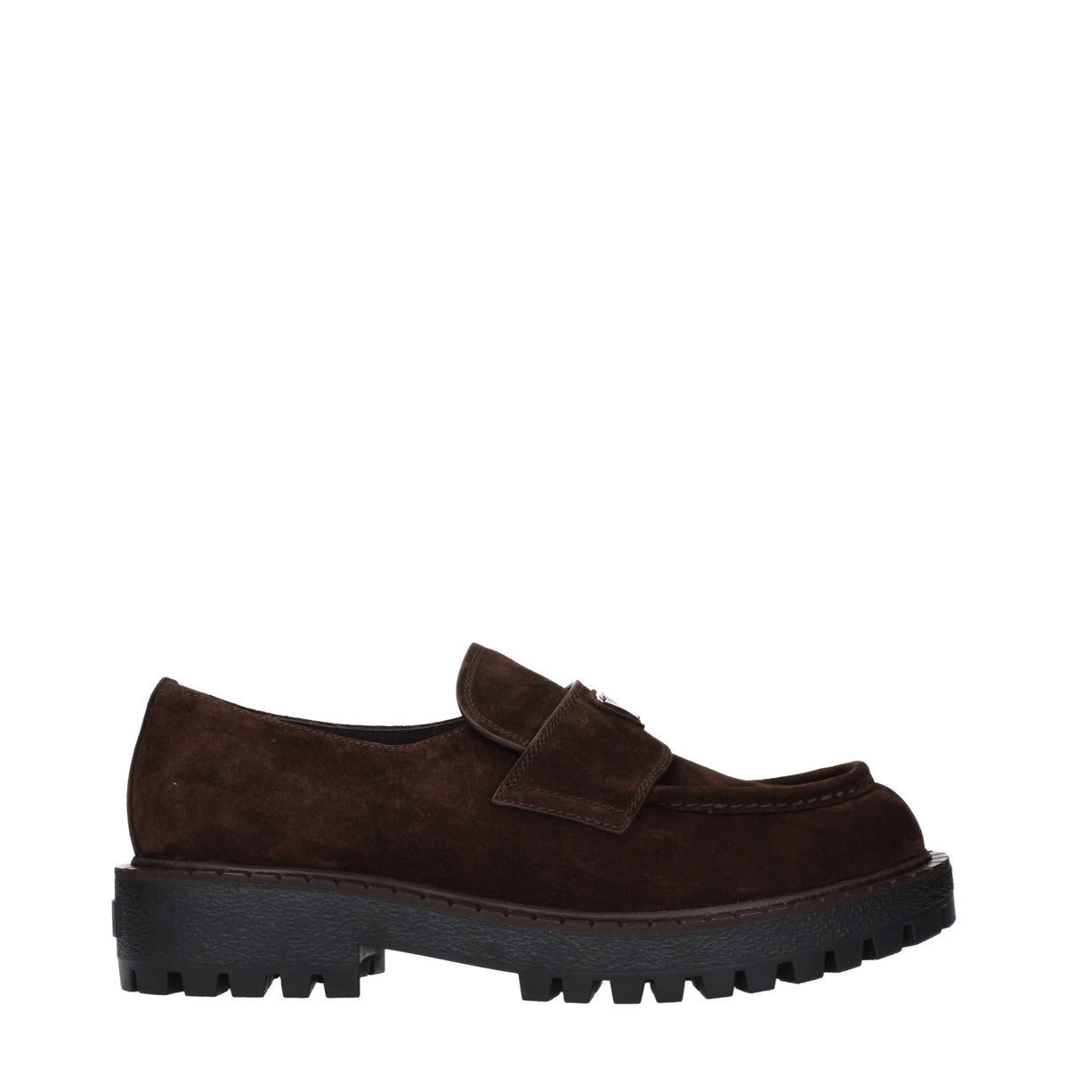 Prada Loafers Men Suede Brown/Dark Brown
