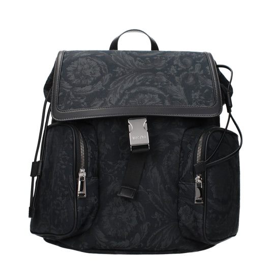 Versace Backpacks and Bumbags Men Fabric  Black