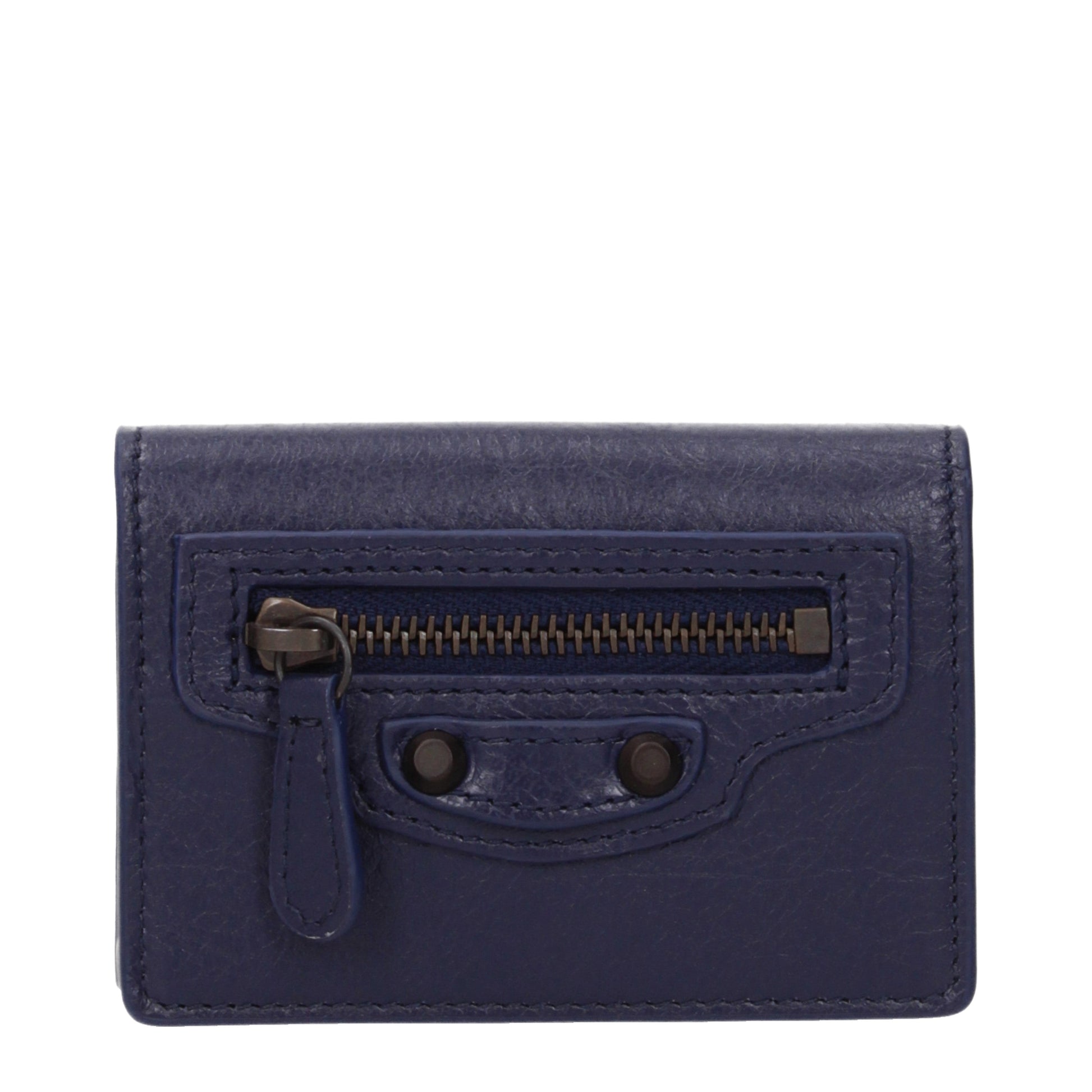 Balenciaga Wallets Women Leather Blue/Sea