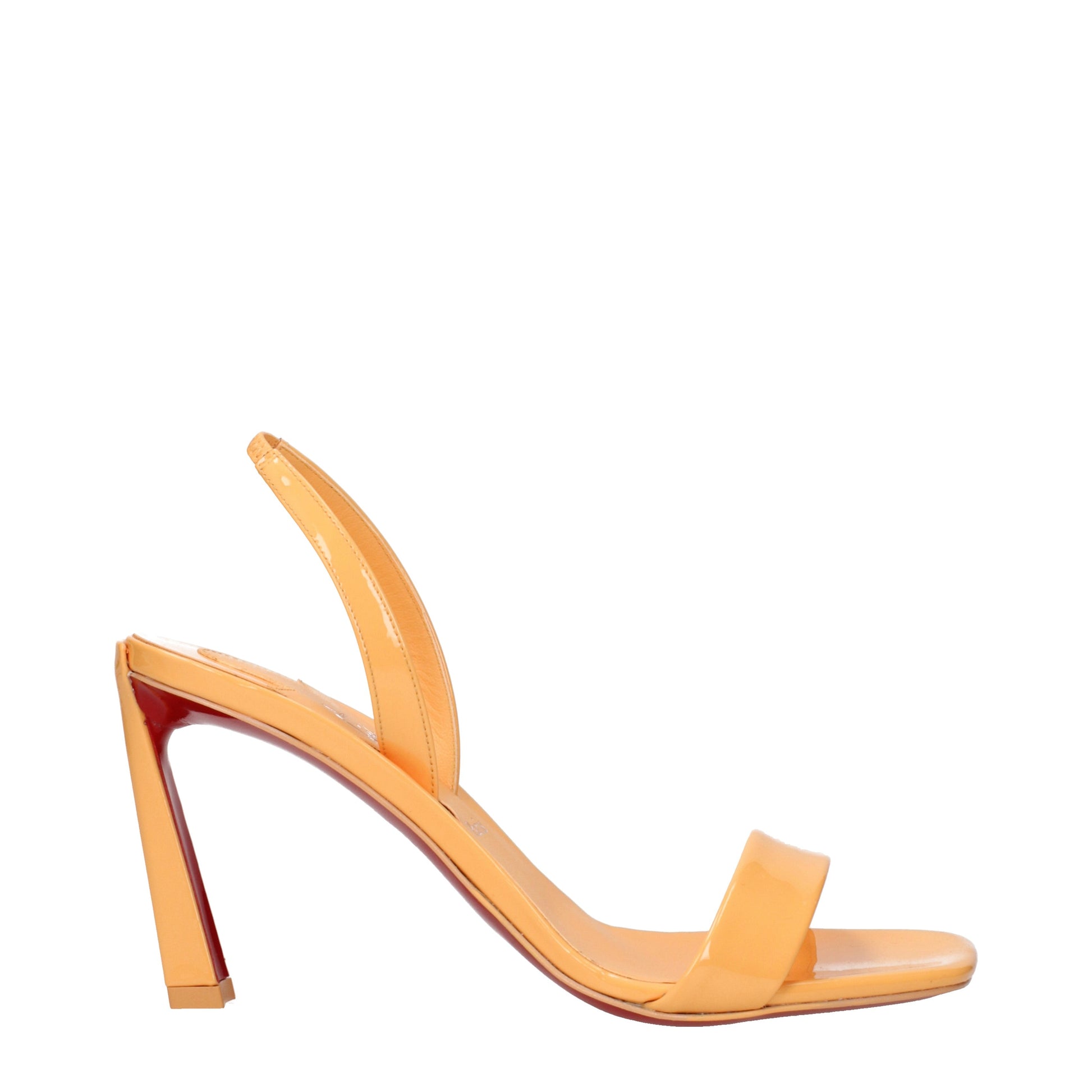 Louboutin Women's Sandals Patent Leather Orange