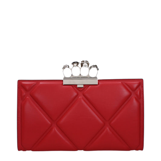 Alexander McQueen Clutches Women Leather Red