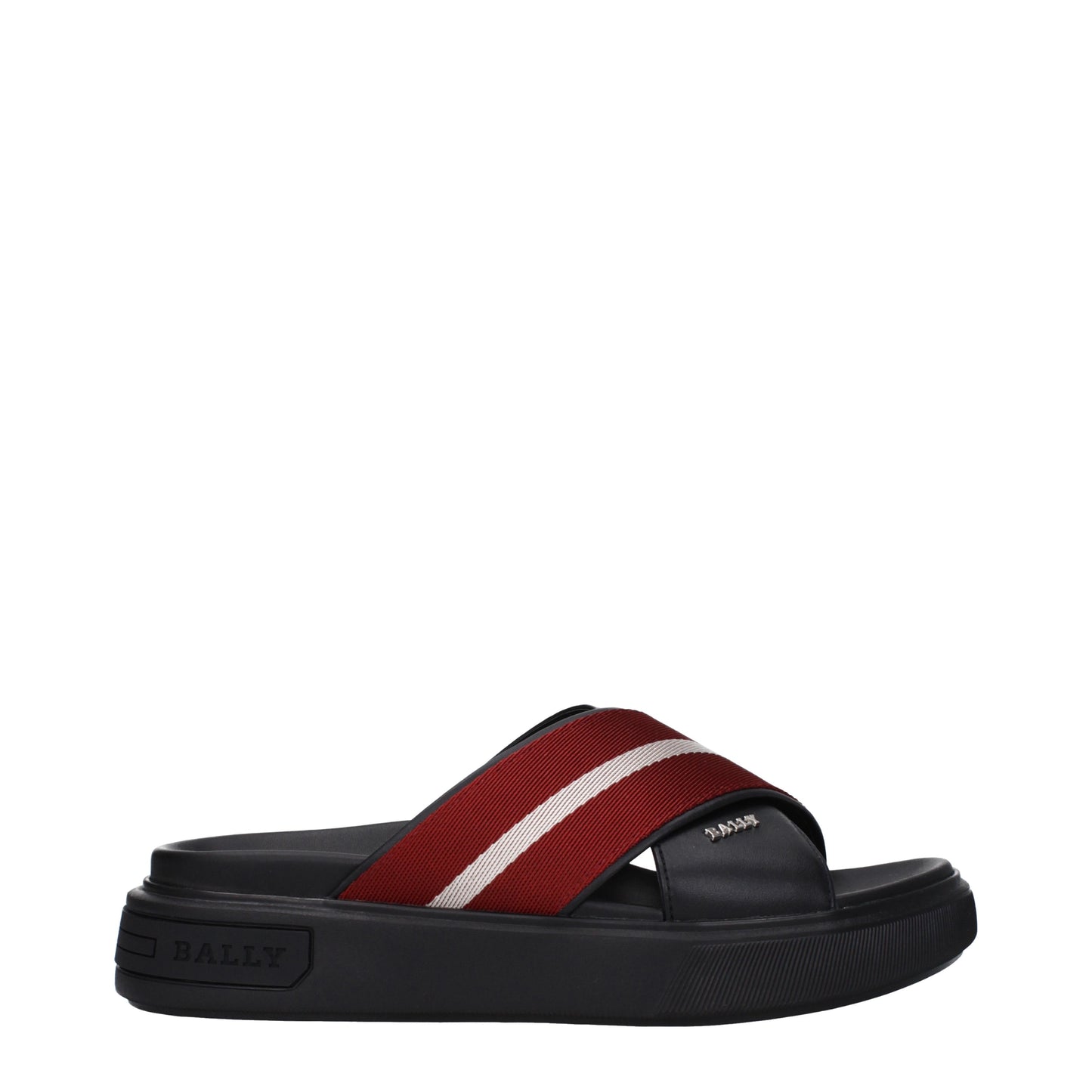 Bally Sandals & Slippers Men Leather Black/Red