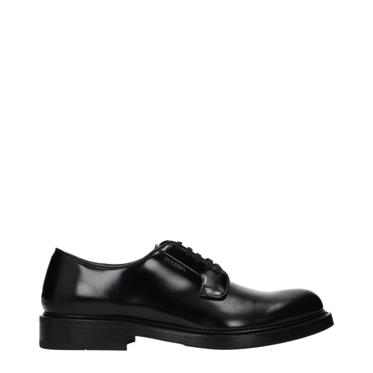 Prada Lace up and Monkstrap Men Leather Black