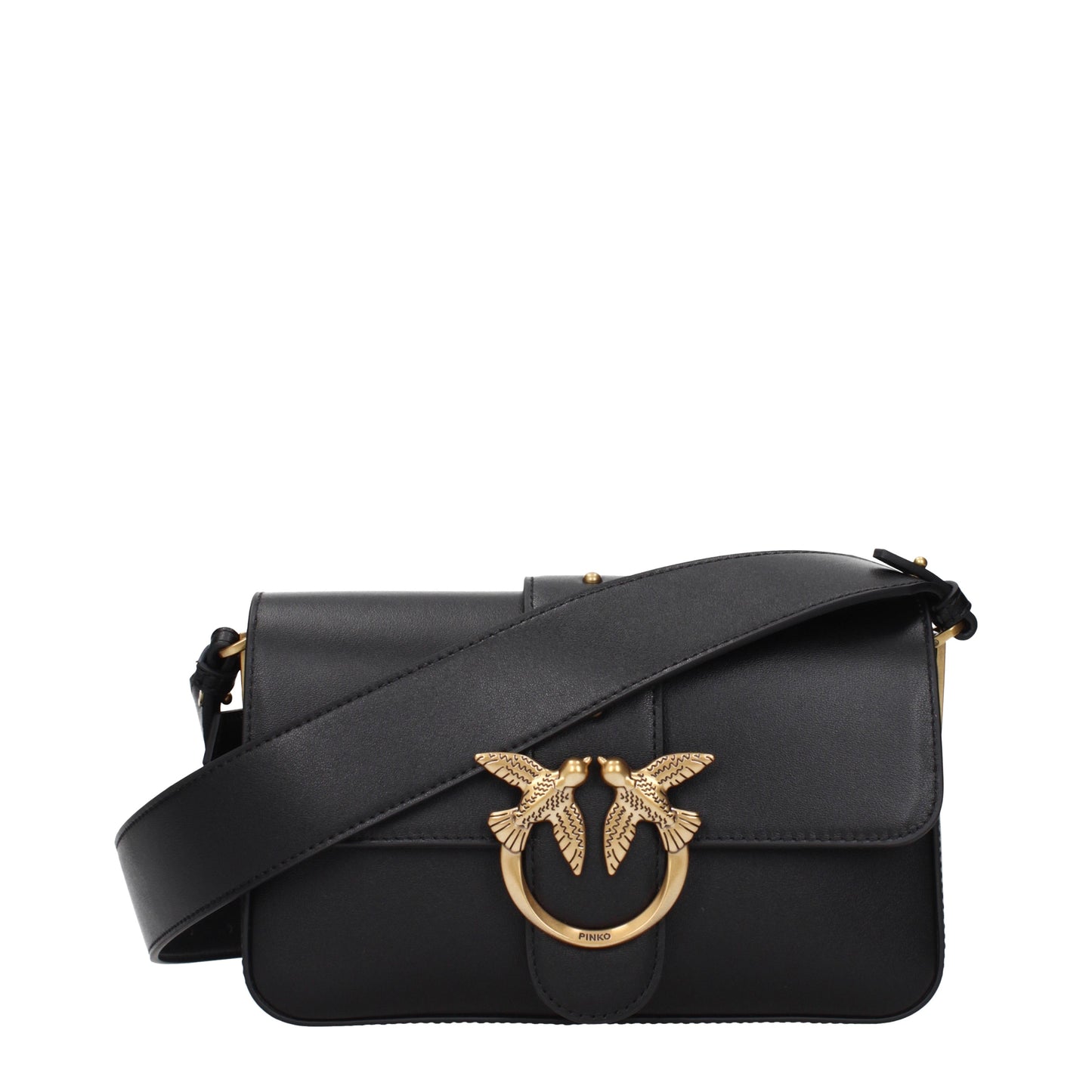 Pinko Crossbody Bags Women Leather Black/Gold