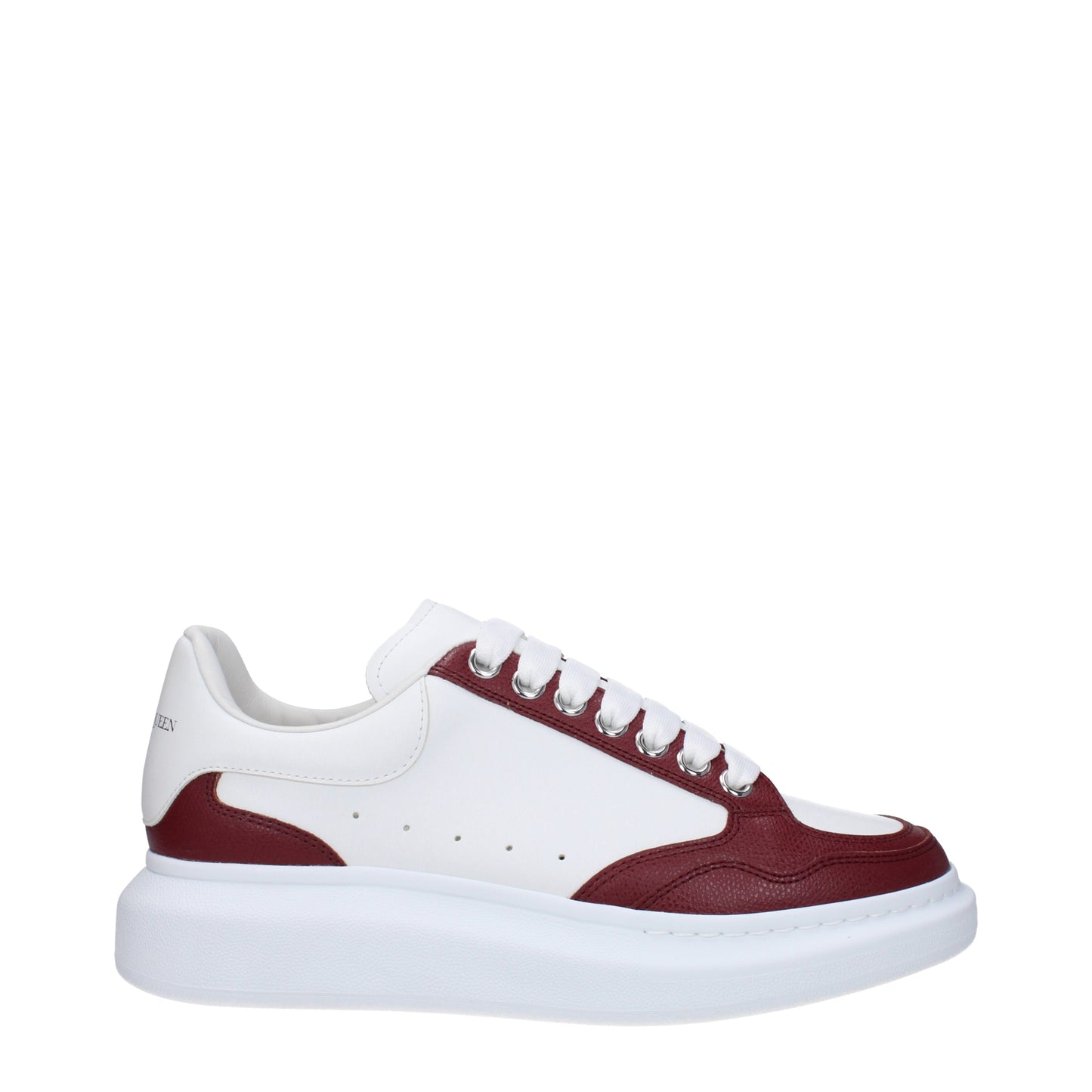 Alexander McQueen Men's Sneakers in Leather White/Burgundy