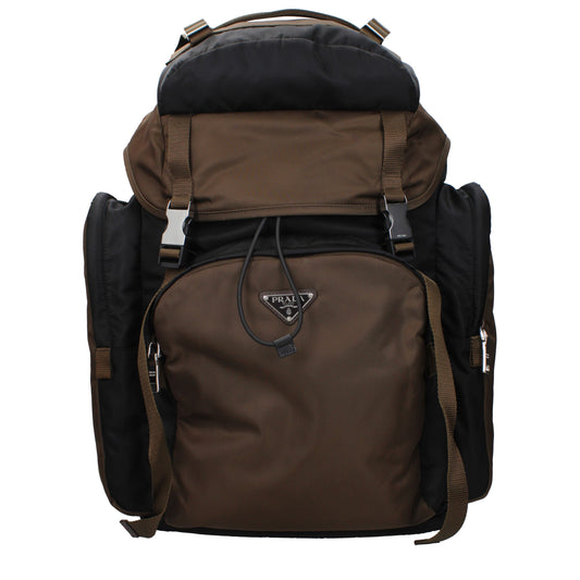Prada Backpacks and Bumbags Men Fabric  Black/Burnt