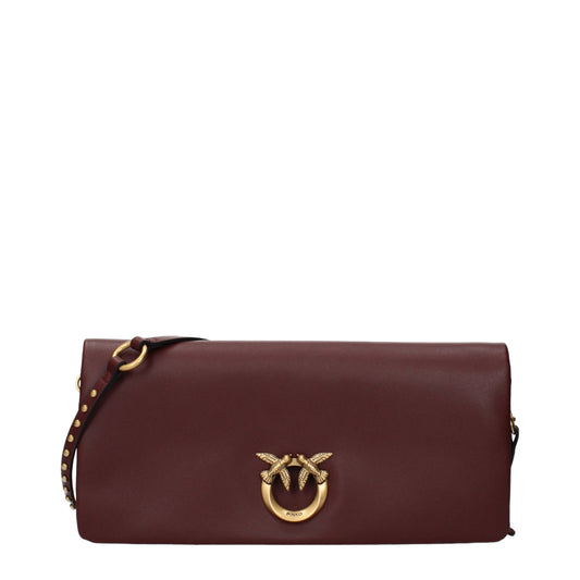 Pinko Clutches Women Leather Red/Burgundy