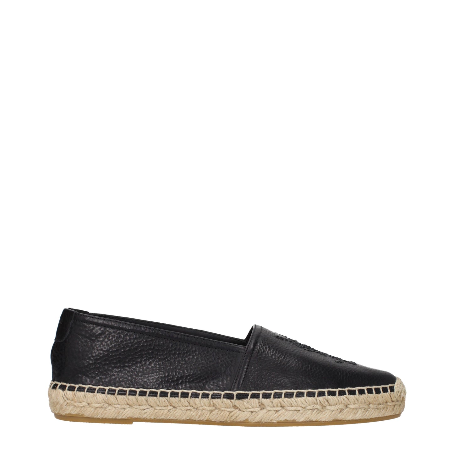 Saint Laurent Men's Espadrilles in Leather Black