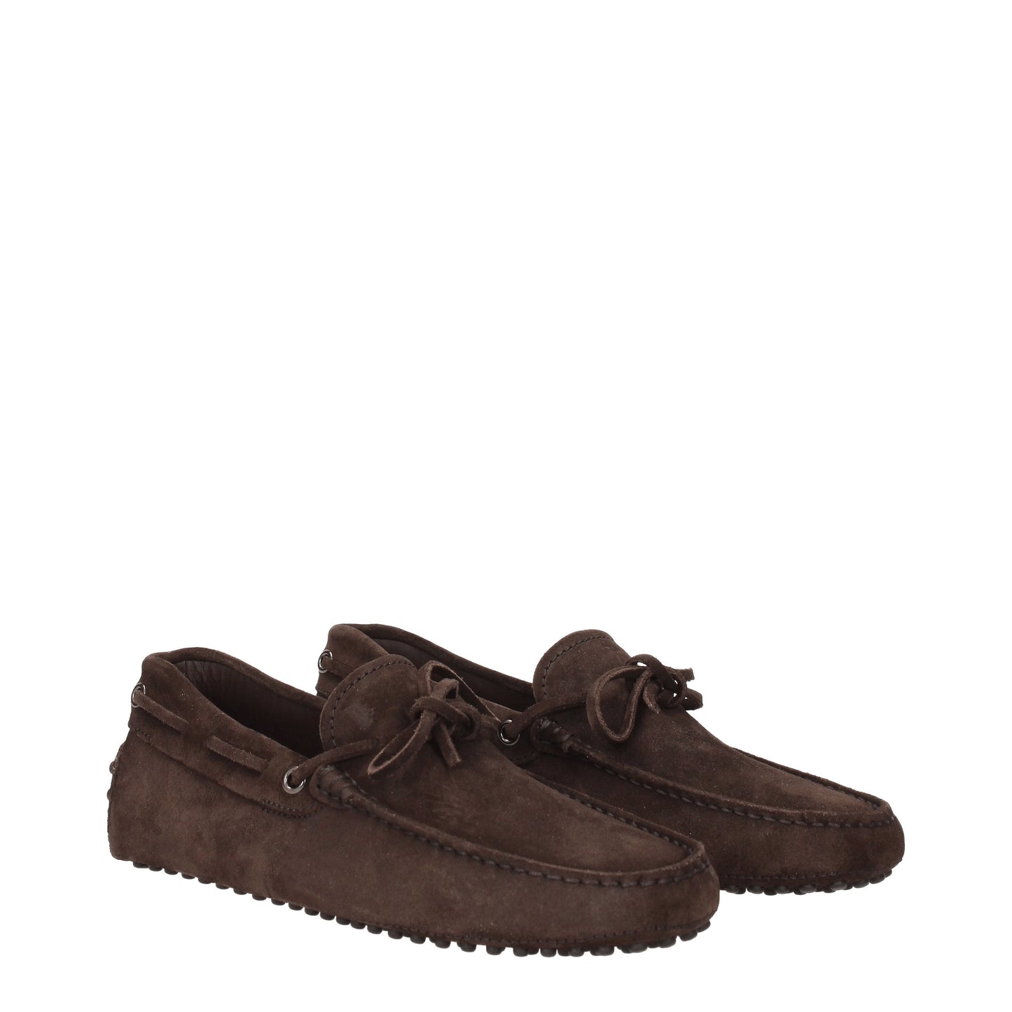 Tod's Men's Loafers in Suede Brown/Dark Brown