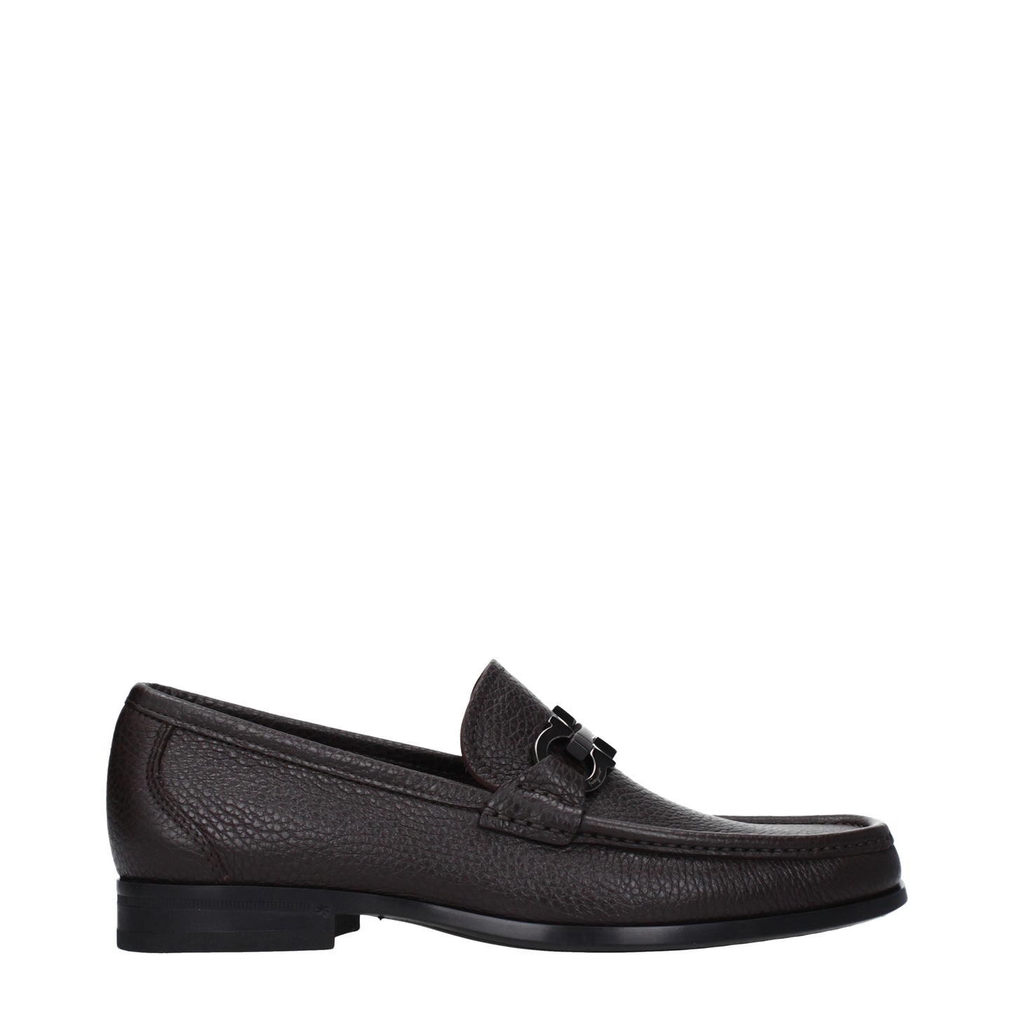 Salvatore Ferragamo Men's Loafers in Leather Gray/Hickory