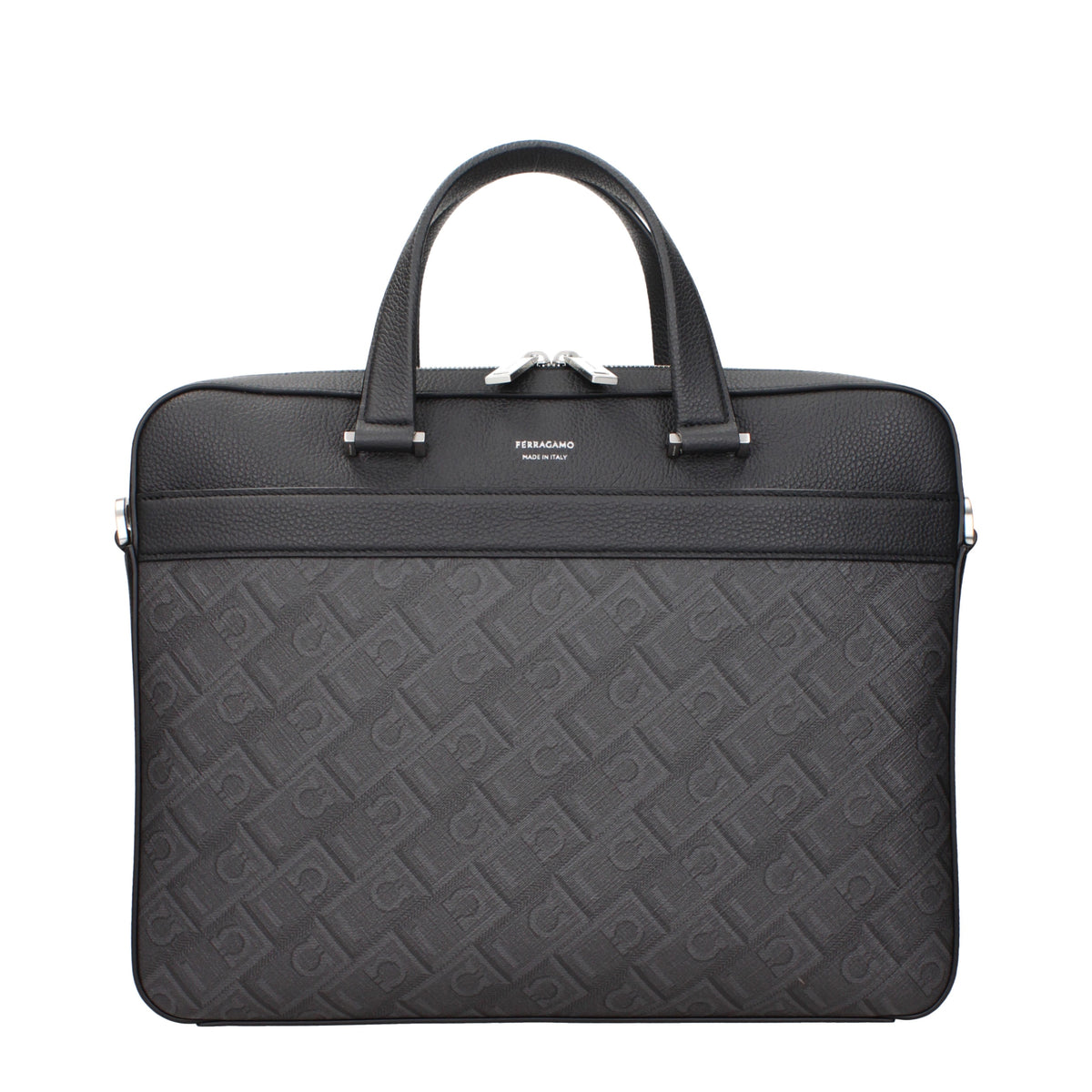 Salvatore Ferragamo Work Bags Men Fabric  Black/Grey