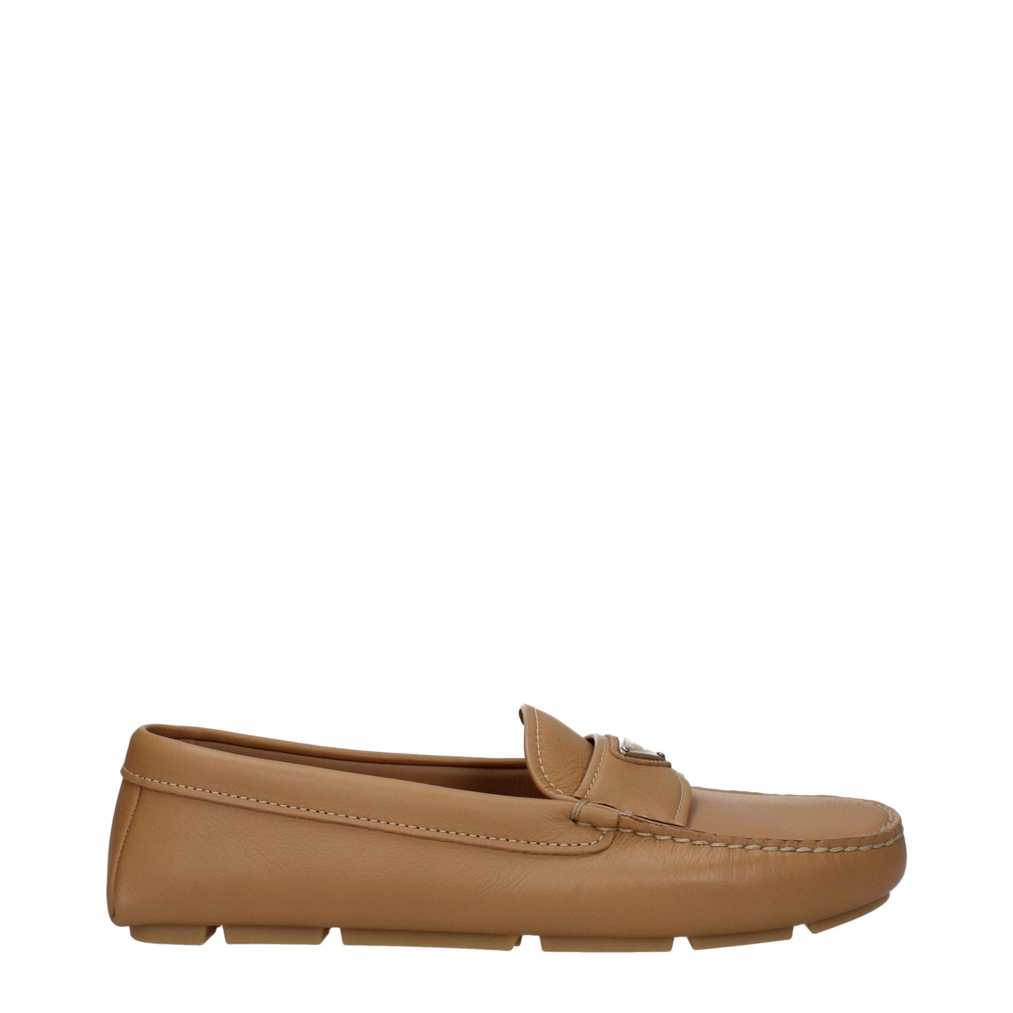 Prada Men's Loafers in Leather Brown/Natural