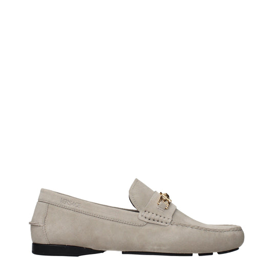 Versace Loafers Men Suede Gray