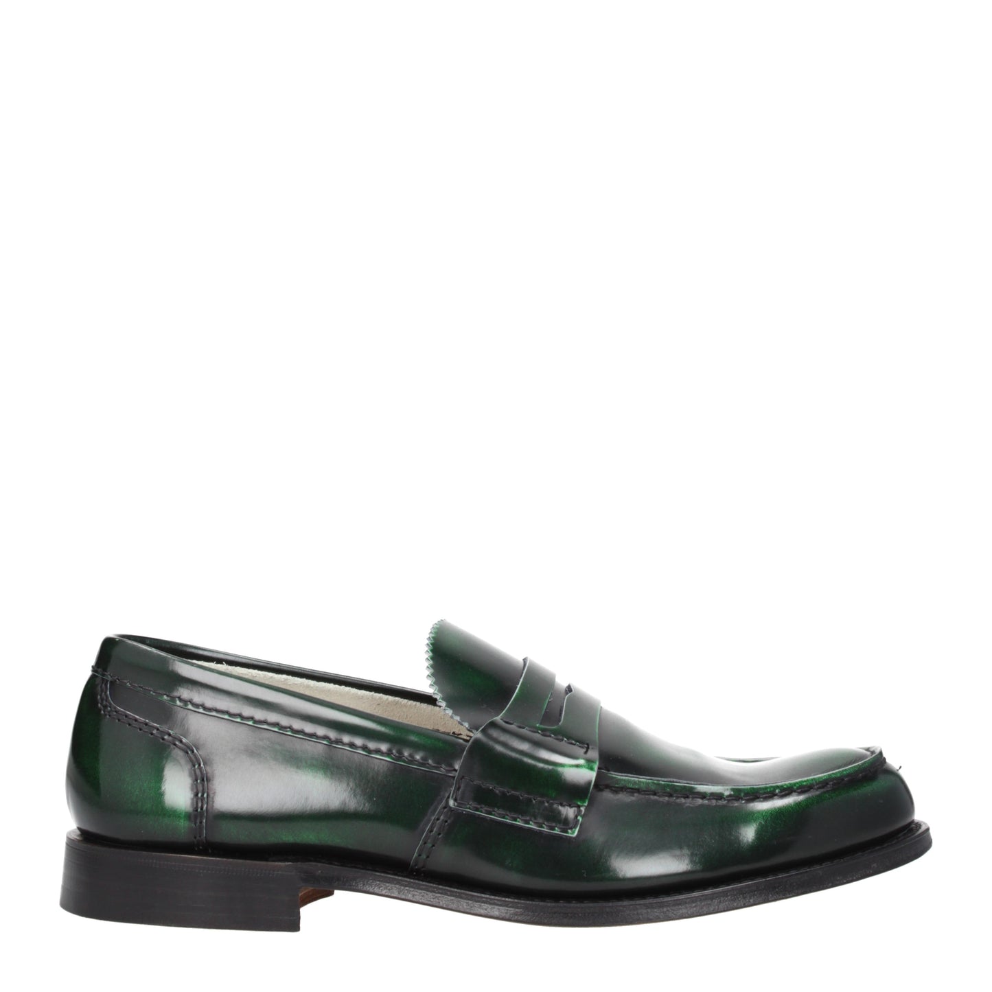 Church's Men's Loafers in Leather Green