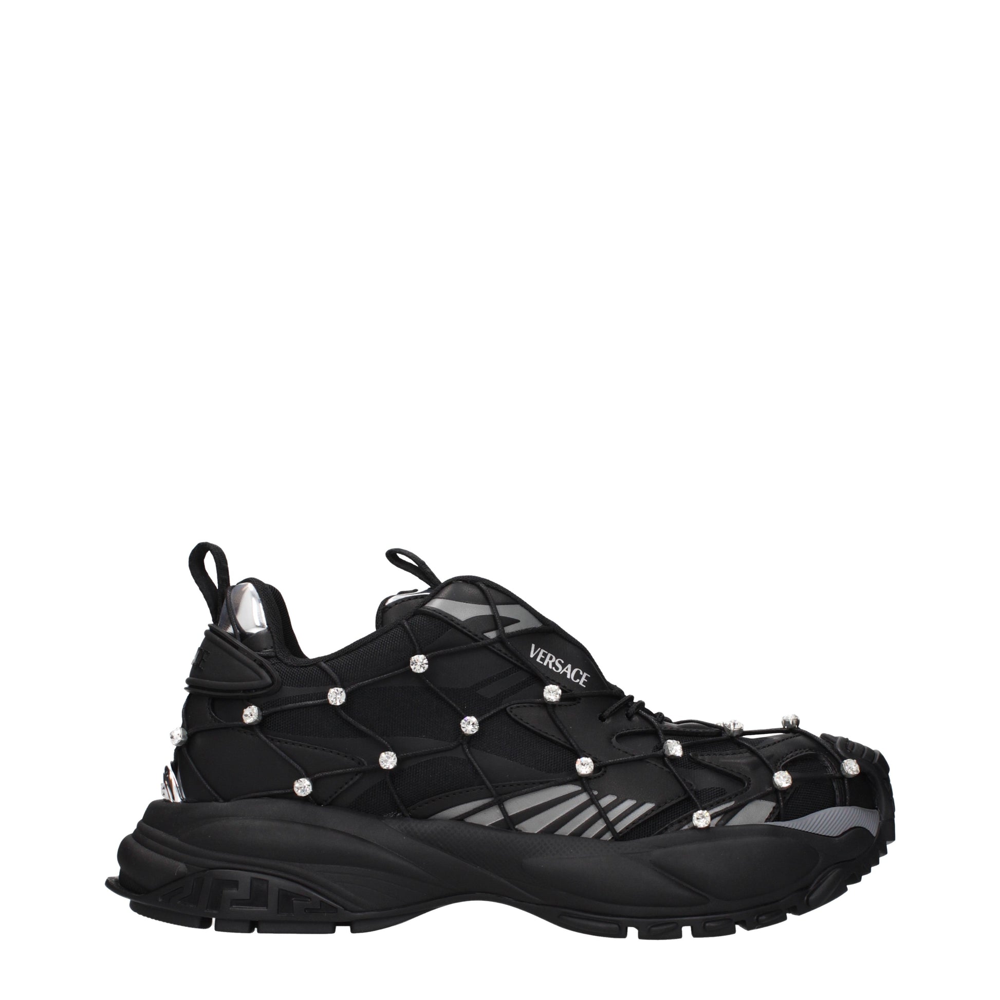 Versace Sneakers Men Fabric  Black