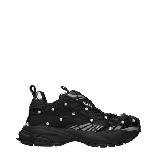 Versace Sneakers Men Fabric  Black